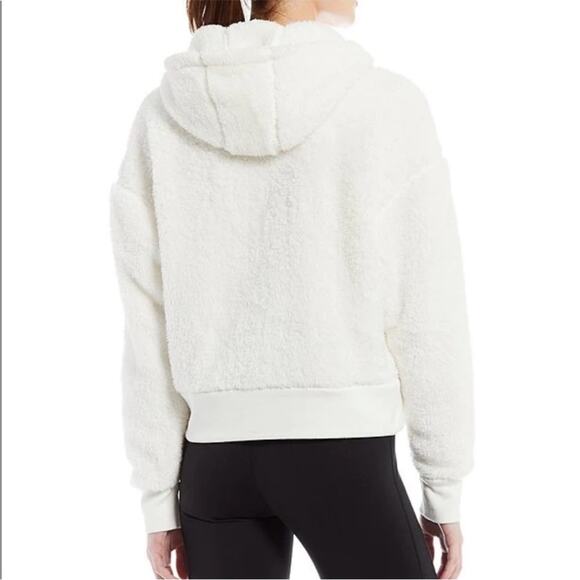 Calvin Klein Performance White Pullover Half Zip Sherpa Hoodie Sz L - Picture 10 of 12